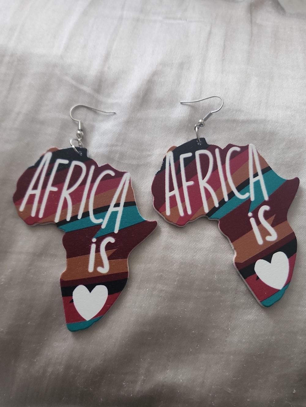 3 for $18 NWT Real Wood African Pierced Earrings 1 1/2 Inches